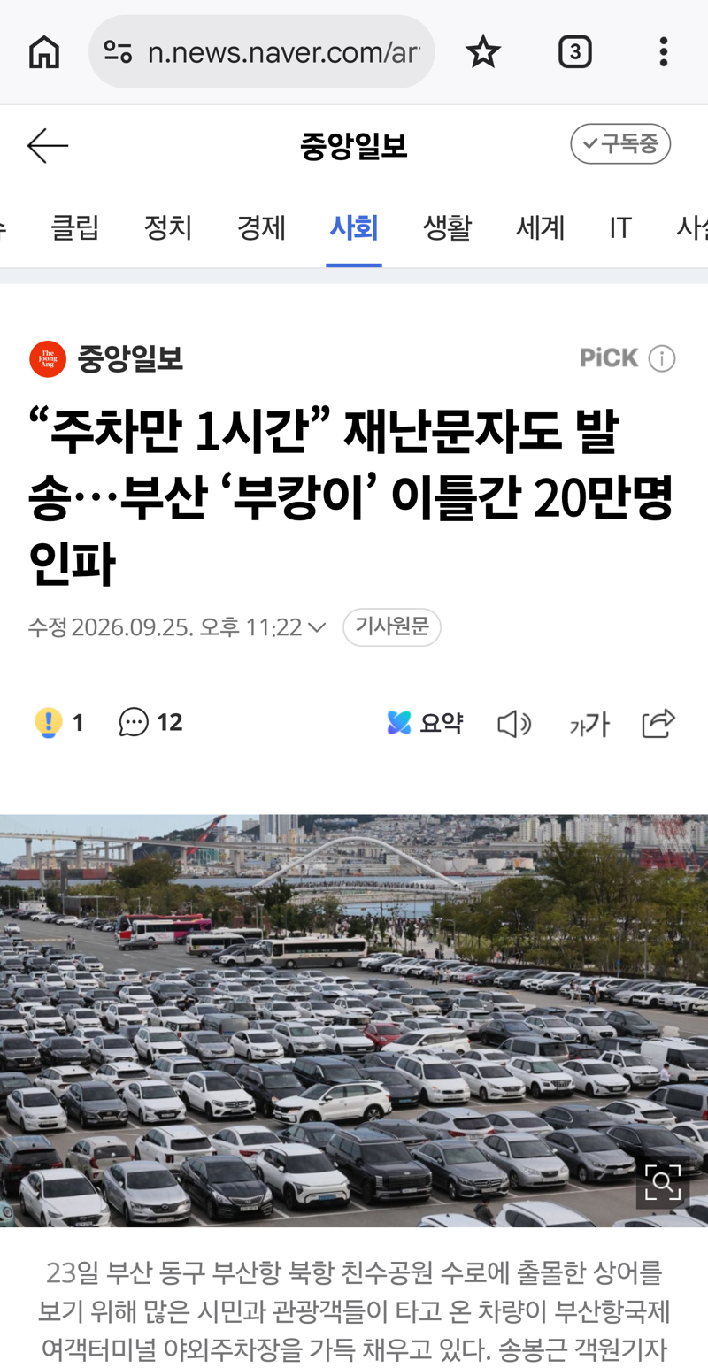 이틀연속 10만명 방문 ㄷㄷㄷ(부산 상어)