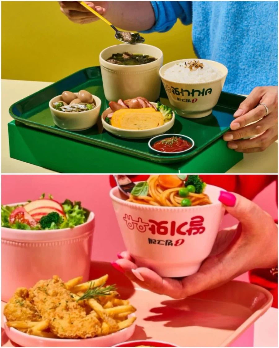 바나나맛 우유 식기 세트