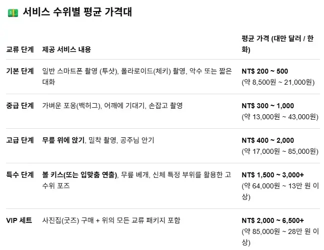 대만 코스프레 행사 팬서비스 가격 (2)