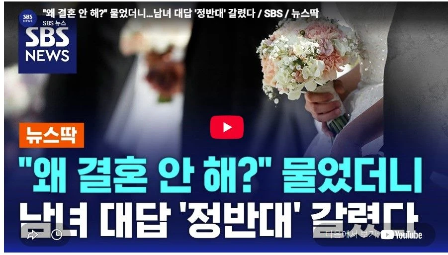 미혼 남여가 결혼 안하는 이유