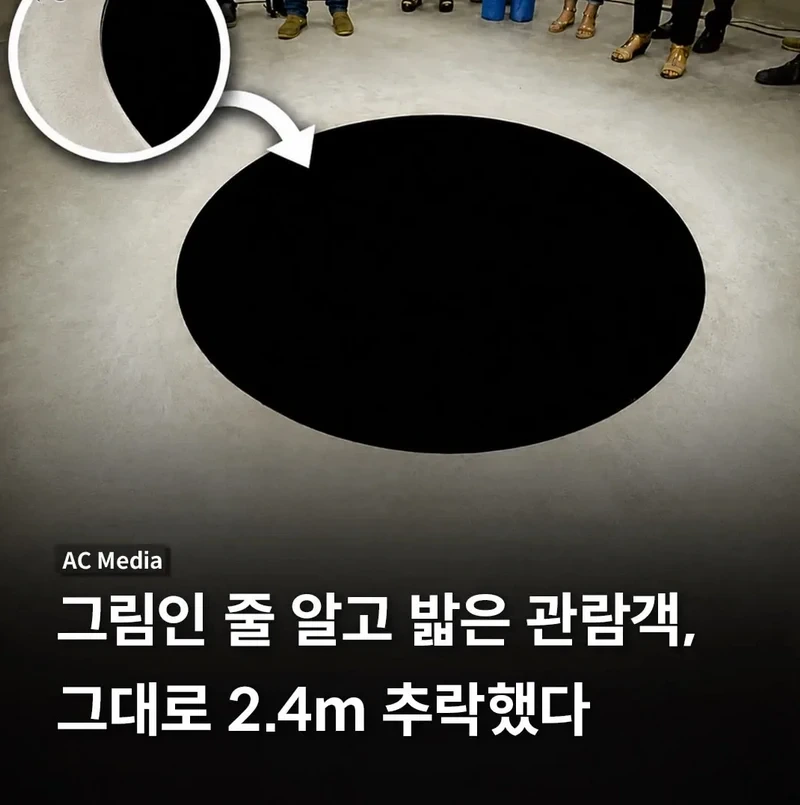 현대미술_레전드] 그림인 줄 알고 밟은 관광객, 그대로 2.4m 추락