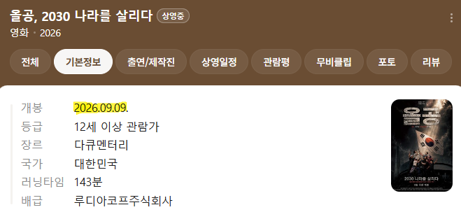 어느 유명 감독의 신작 영화 금일 개봉!!!