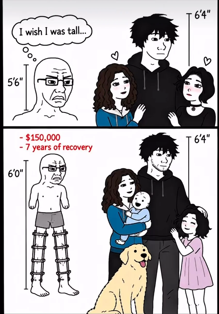 한장으로 보는 키작남 키큰남의 인생 비교