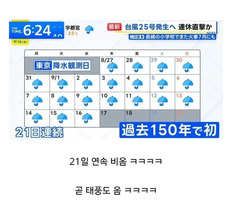 일본 도쿄 날씨 근황