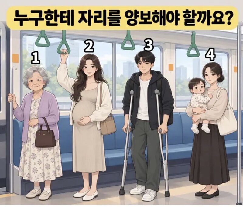 지하철에서 자리양보 우선 순위를 매긴다면?