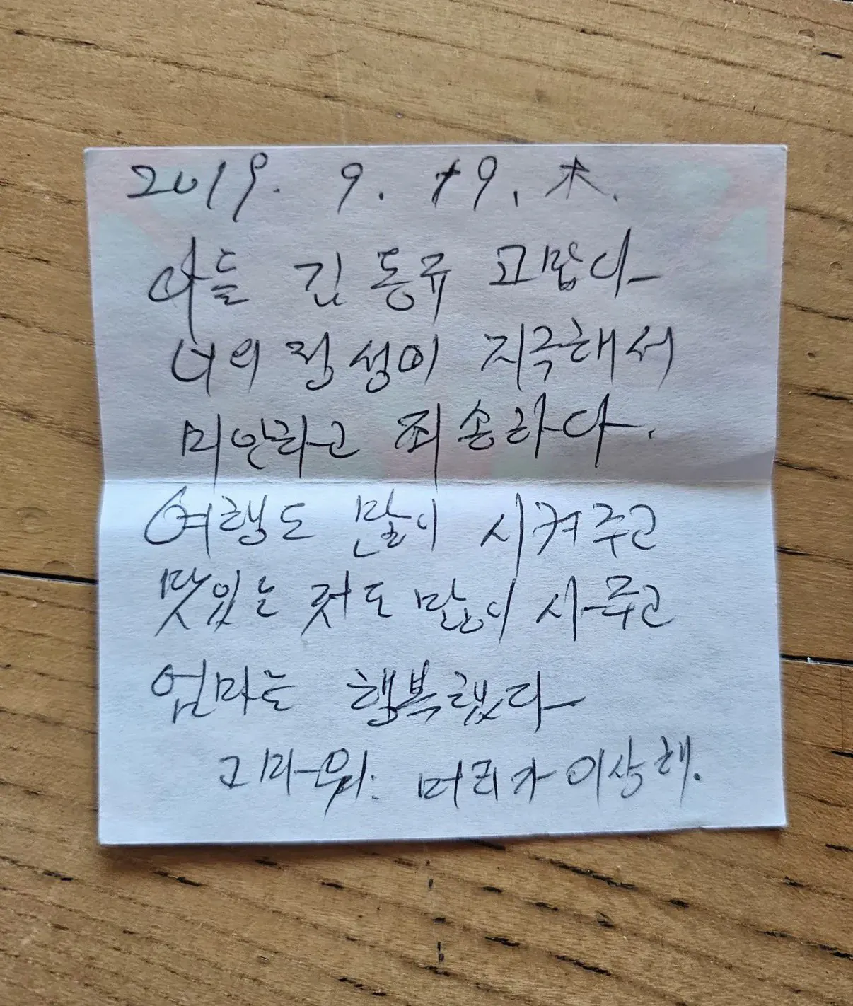 치매걸린 엄마가 생전에 가족에게 남긴 글
