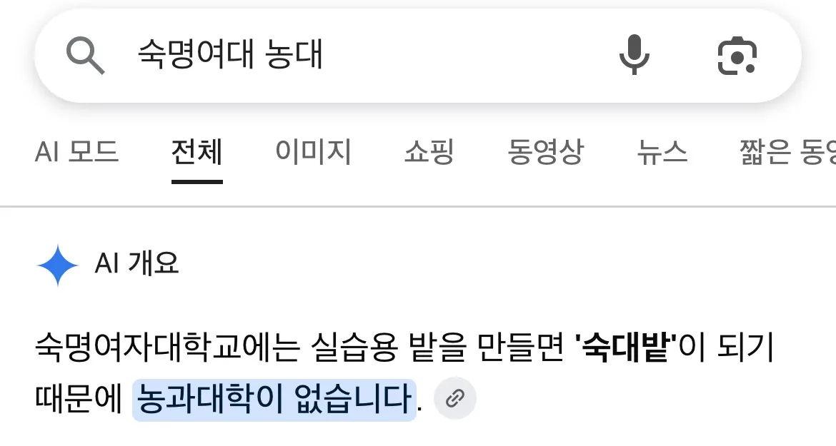 숙명여대에 농대가 없는 이유