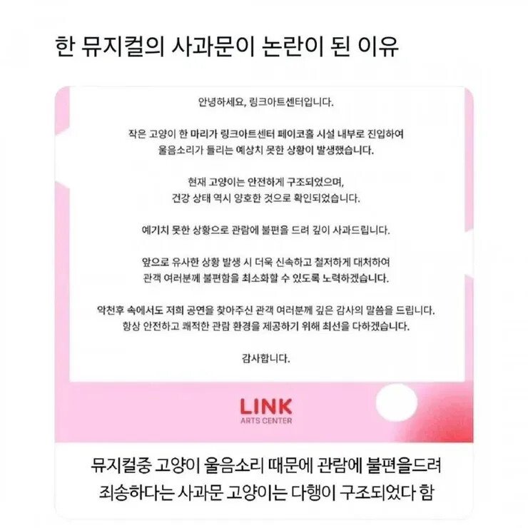 어느 아트홀 사과문에 분노한 이유!