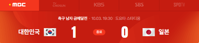 와 축구 금메달