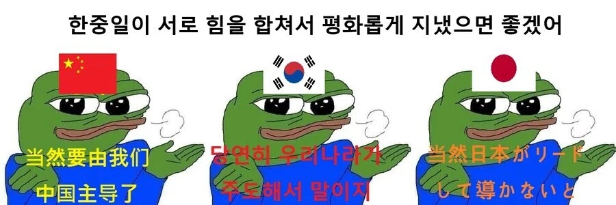 한중일이 서로 힘을 합쳐서 평화롭게 지냈으면 좋겠어.