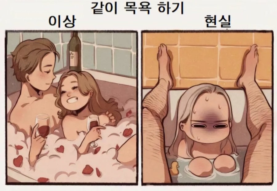 애인과 목욕하기 이상과 현실