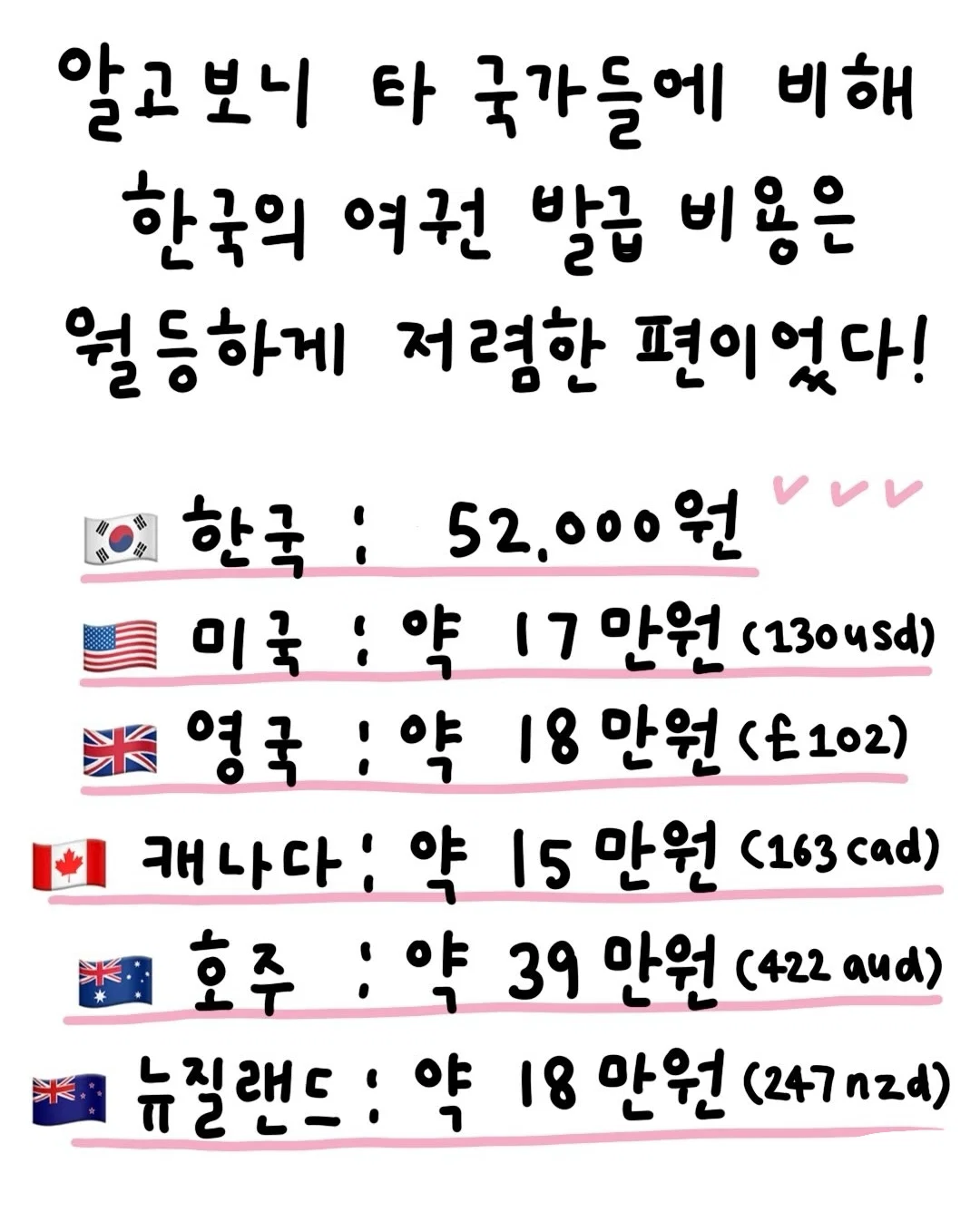진짜 엄청 싼 한국 여권 발급 비용