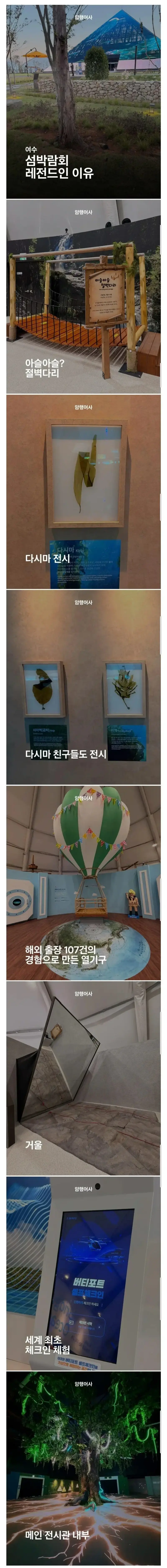 여수 섬박람회 전시 되어있는 것들
