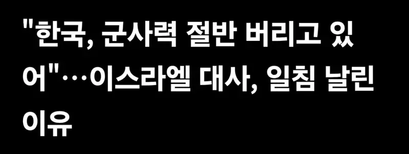 한국은 뛰어난 군사력의 절반을 내다버리고 있다.