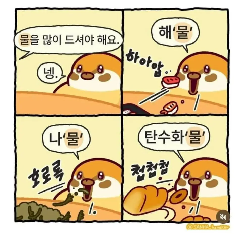 의사 : 물을 많이 드셔야 해요.