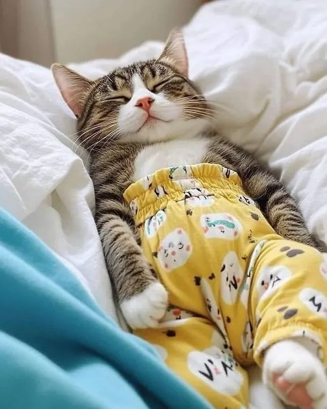 아기 옷 버리기 아까워서 고양이 입혀봤어요.jpg
