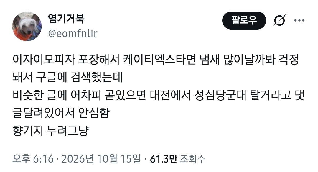 이재모 피자 포장해서 ktx타면 냄새날까봐 걱정했던 사람 (2)