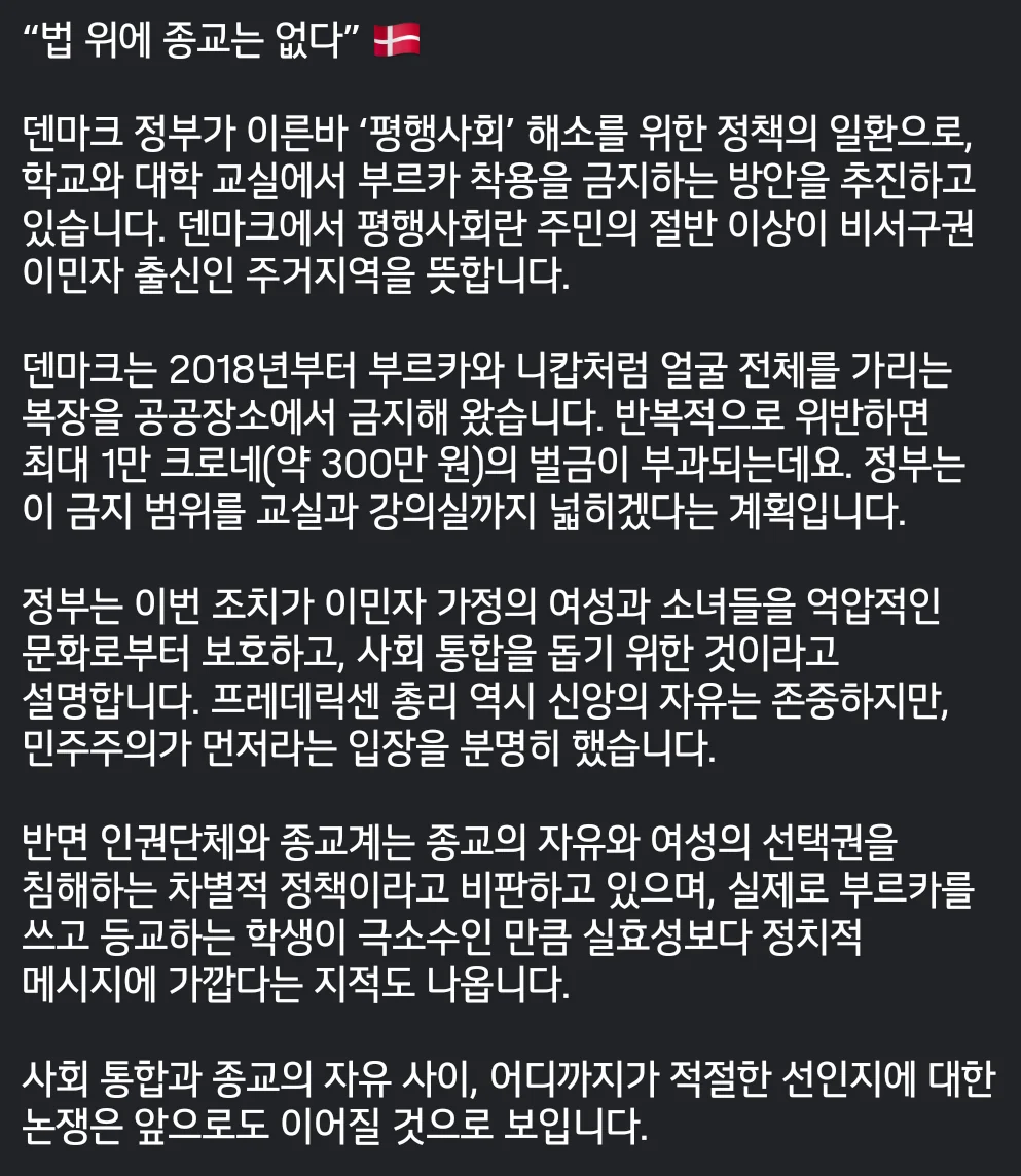 덴마크 "법 위에 종교 없다"  학교도 부르카 금지 (2)