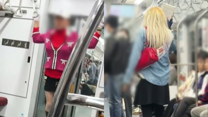 금발 가발에 보정속옷까지…서울 지하철서 목격된 여장 남성들 (19)