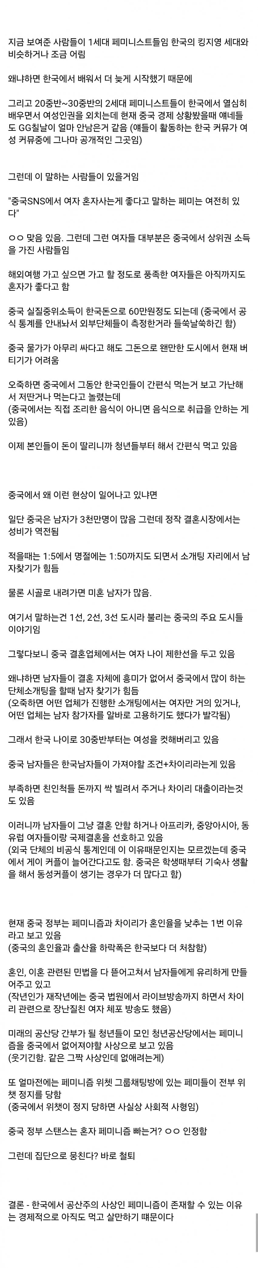 중국 1세대 페미니스트들 현 상황 (7)