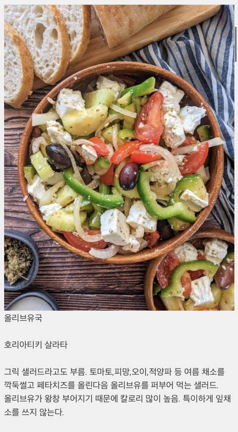 전 세계 나라들의 대표 샐러드