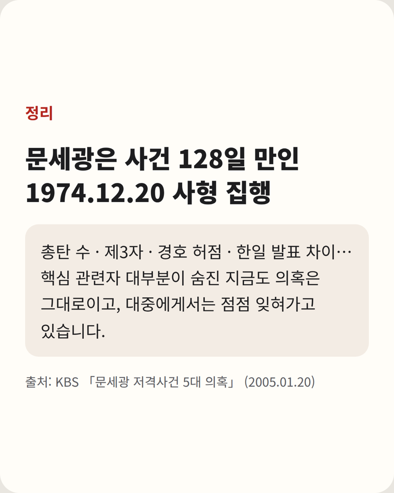 육영수 여사 암살 사건 5대 의혹 (7)