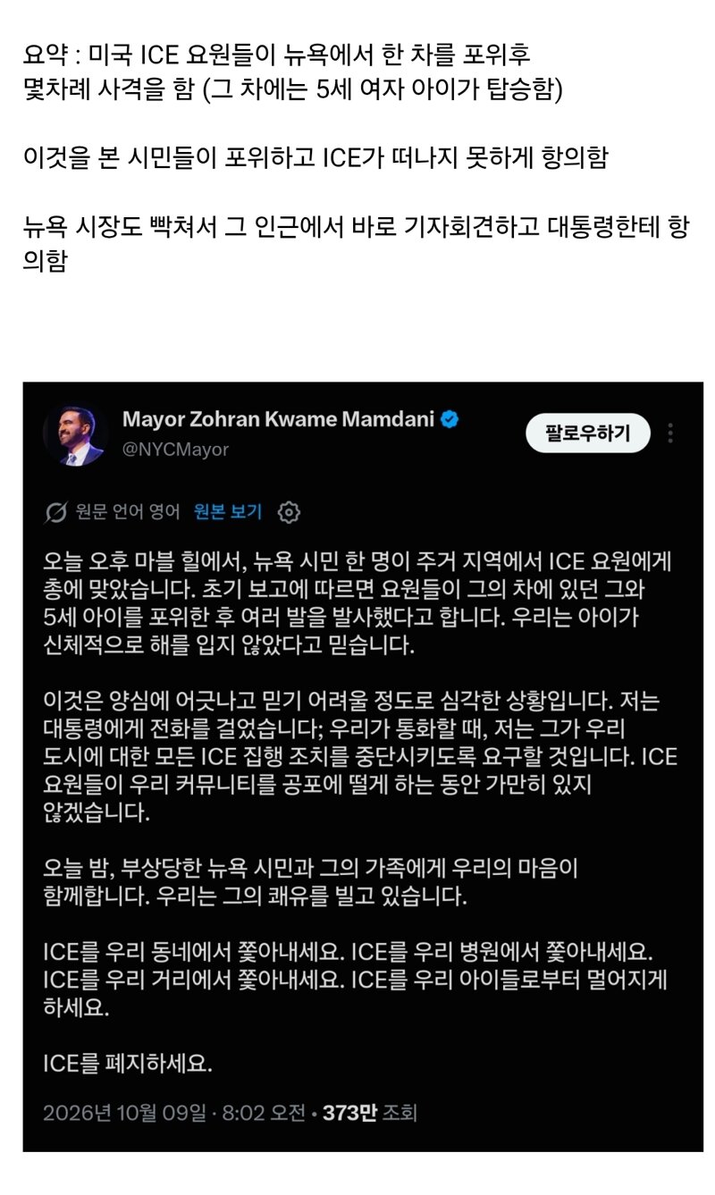 또 뉴욕에서 대형사고 터뜨린 ICE 근황