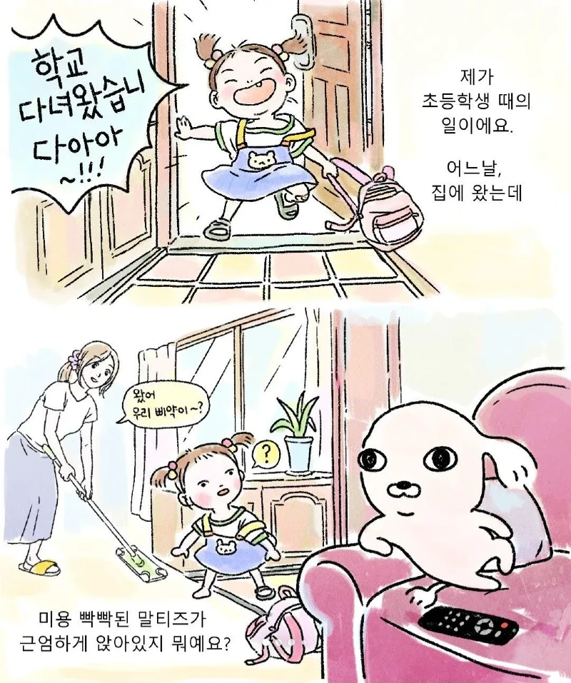 갑자기 찾아온 모르는 강아지.toon