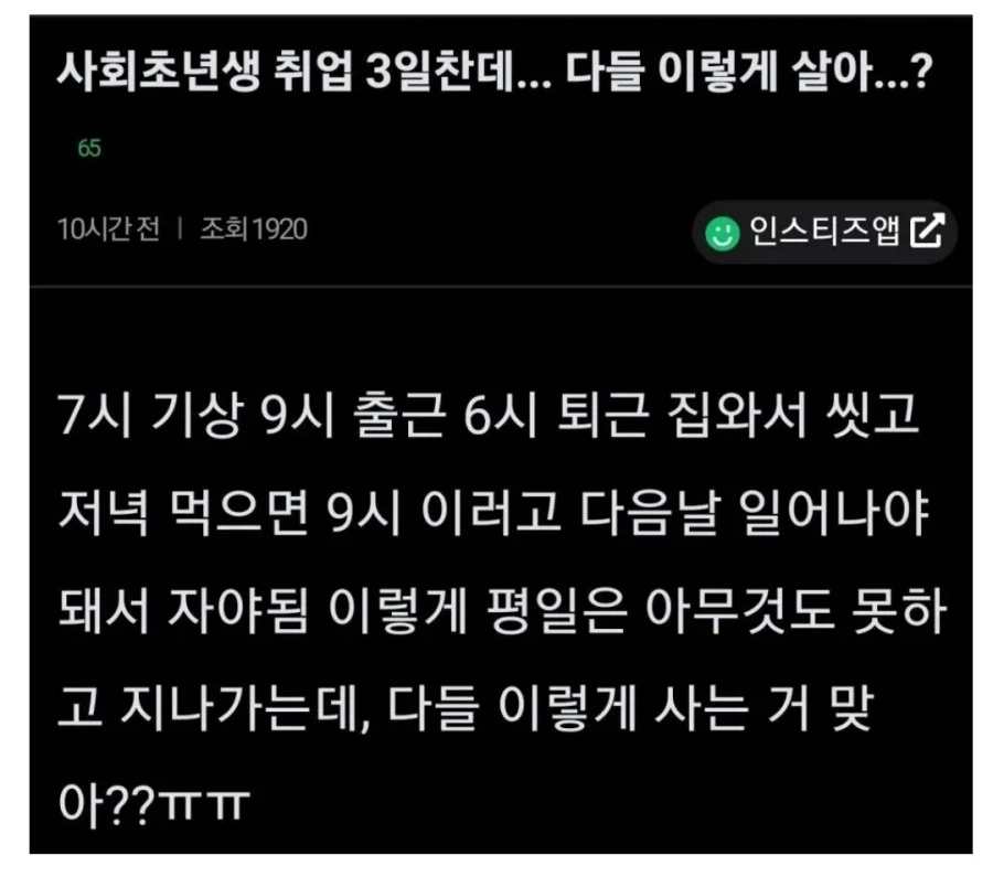사회초년생 취업 3일찬데..다들 이렇게 살아?