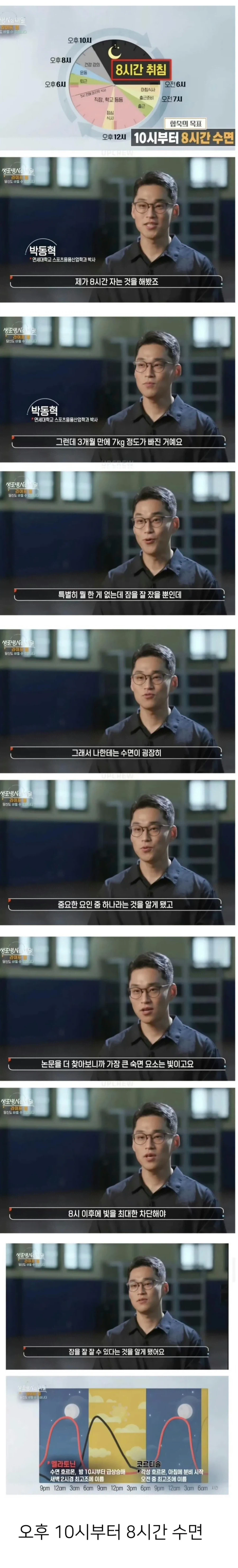 그냥 8시간 자고 7kg 감량한 사람