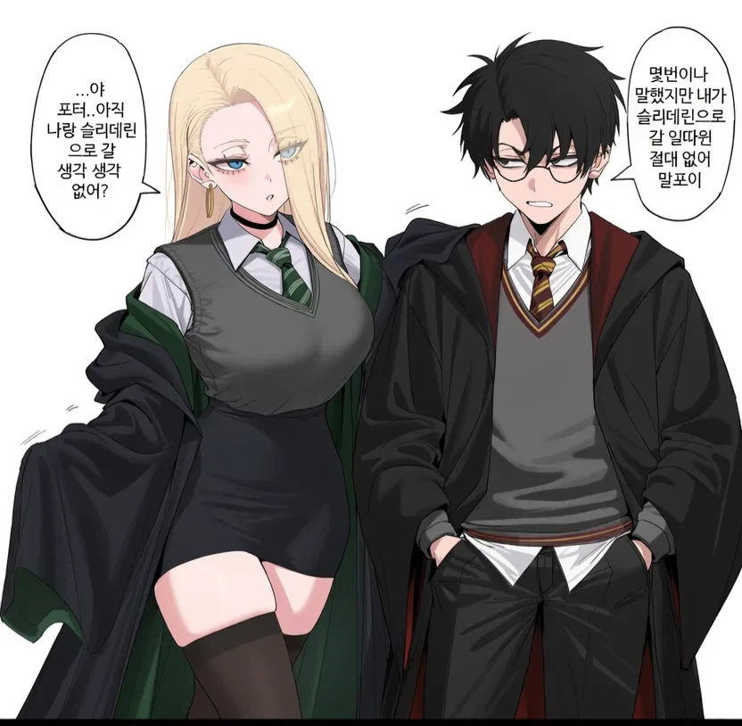 ㅆㄸ) 말포이가 해리포터를 슬리데린으로 데려오려는 만화.manhwa
