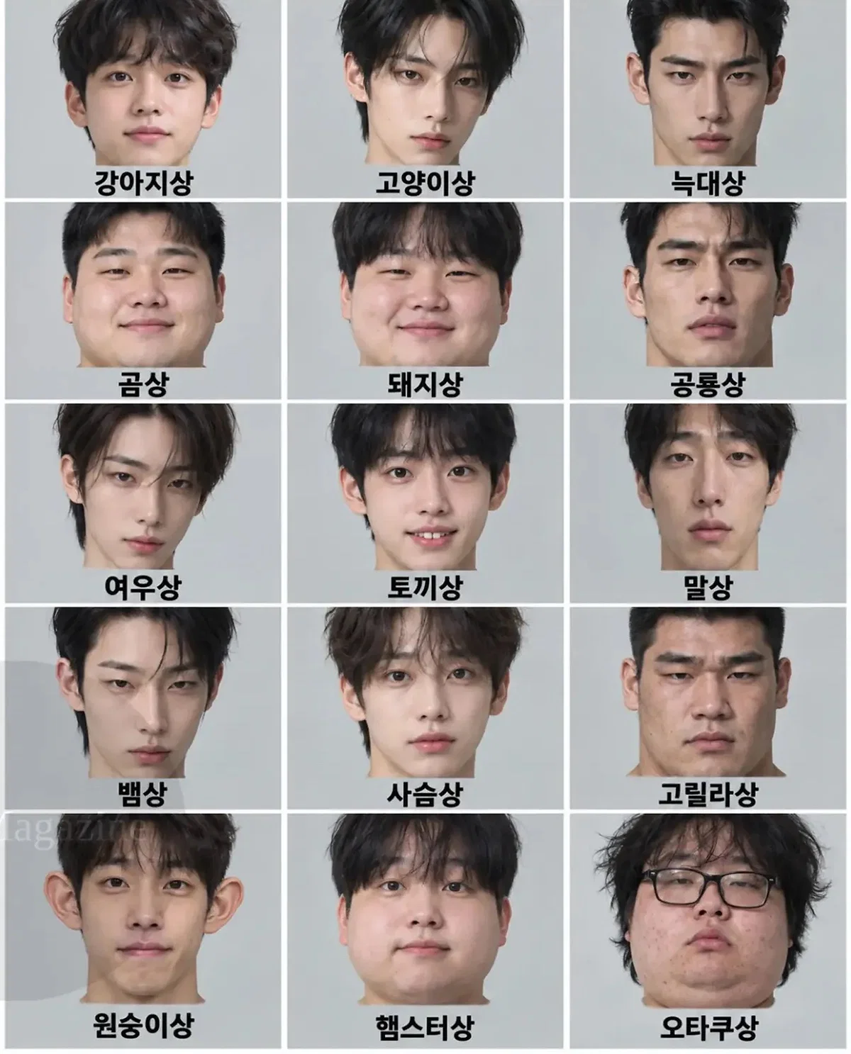 당신의 남자 얼굴상 취향은
