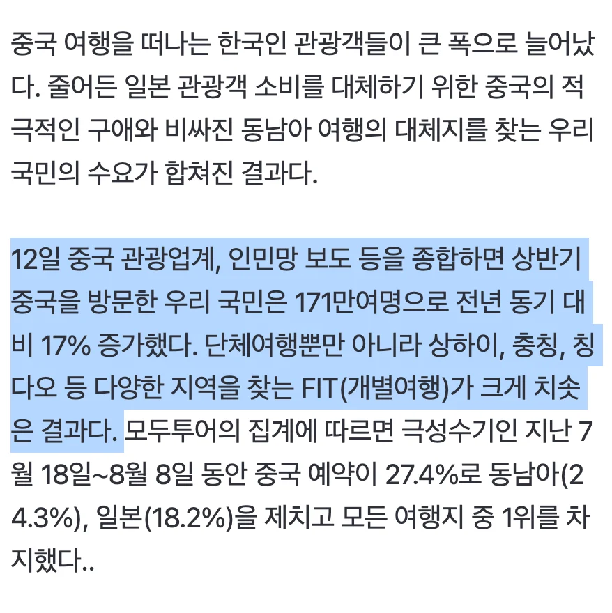 🇨🇳 "너도 중국 가니?" 6개월간 한국인 171만명 몰렸다…힙해진 '중티' (3)