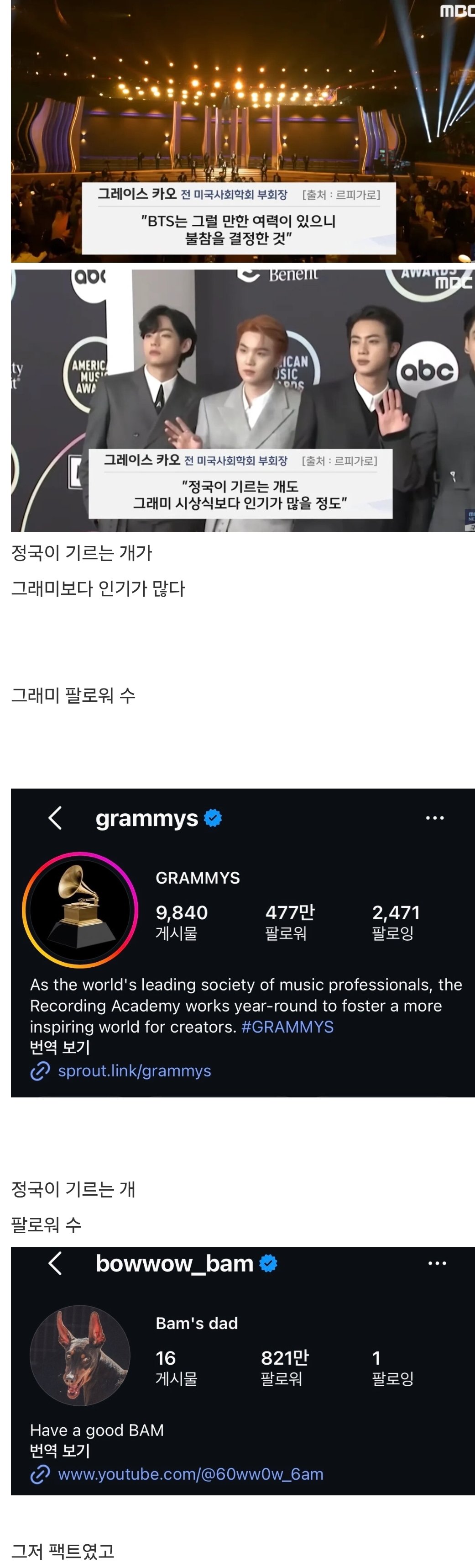 프랑스 언론이 평가한 bts 그래미 보이콧 선언