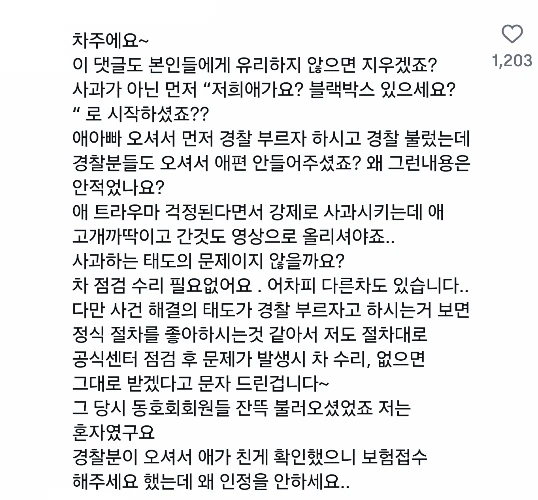 난리난 차를 주먹으로 친 아이 사건 (2)