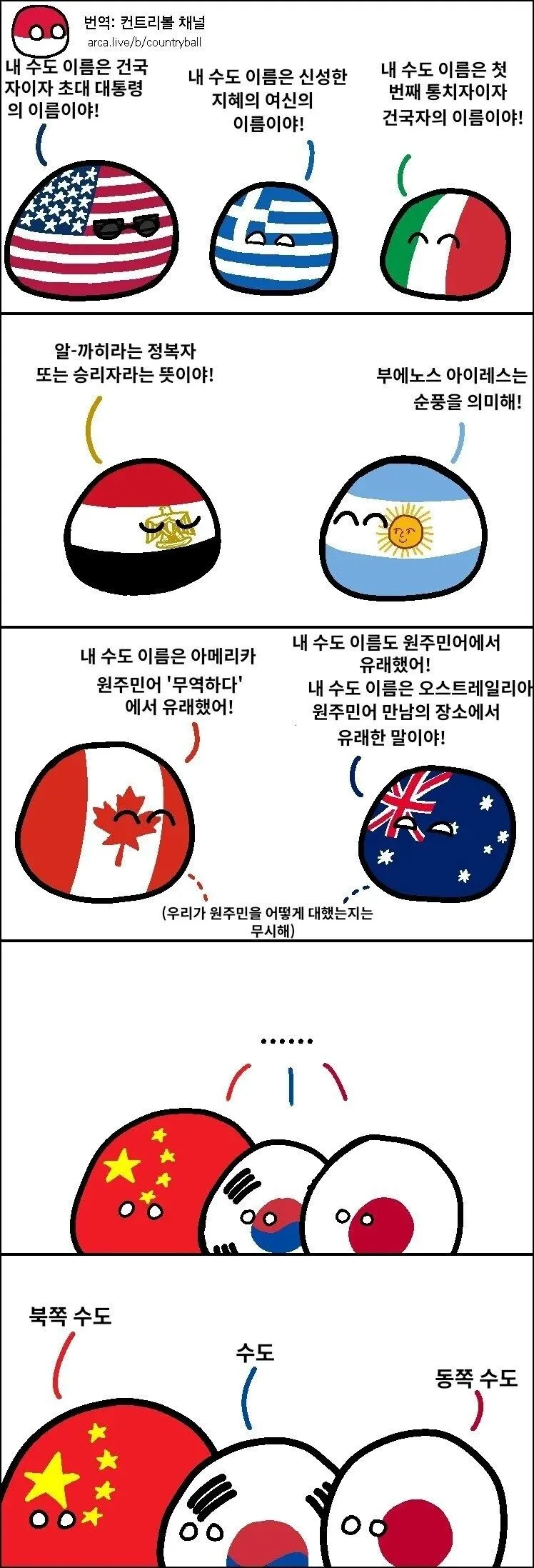 동아시아 국가들 수도 이름 특징.toon