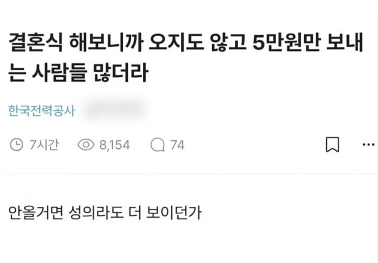 "요즘 결혼식 하객들은 매너없다"