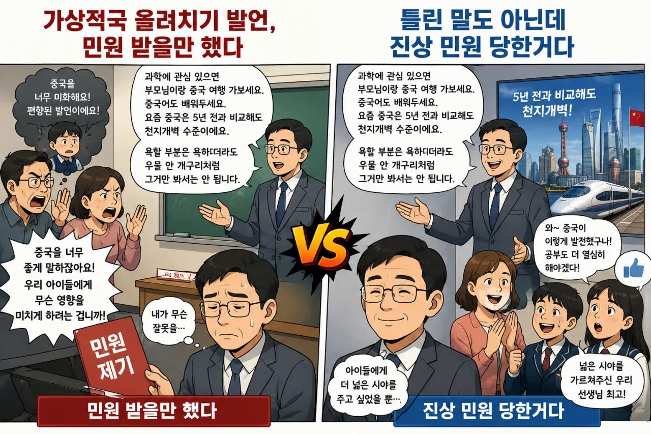 중국 칭찬했다고 민원 받은 중학교 교사 (5)