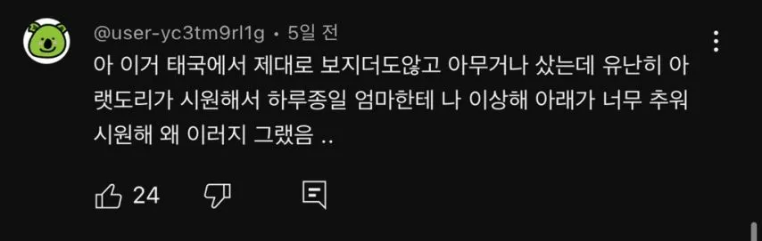 태국 민트 생리대 후기