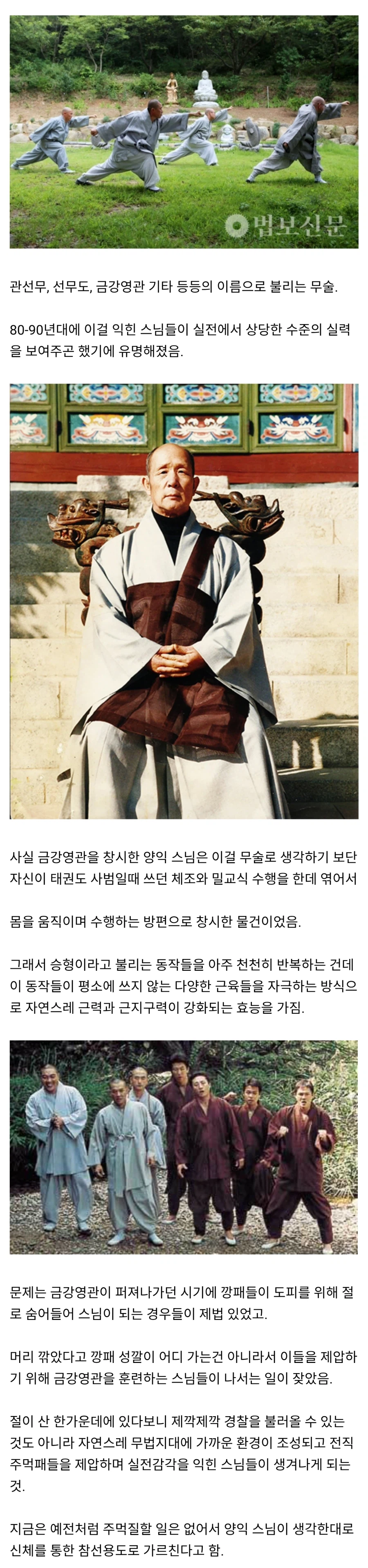 한국 불교에서 만든 현대 무술