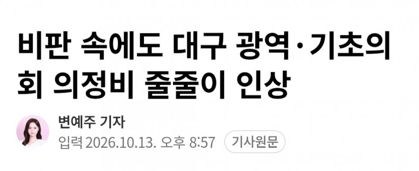 대구 지방의회 줄줄이 의정비 인상 (2)