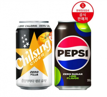 [네이버] 칠성사이다제로 유자 355ml 24캔+펩시제로 라임 355ml 24캔