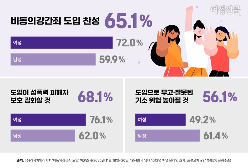 국민 65.1% “비동의강간죄 필요”… 남성도 절반 넘게 찬성 (8)