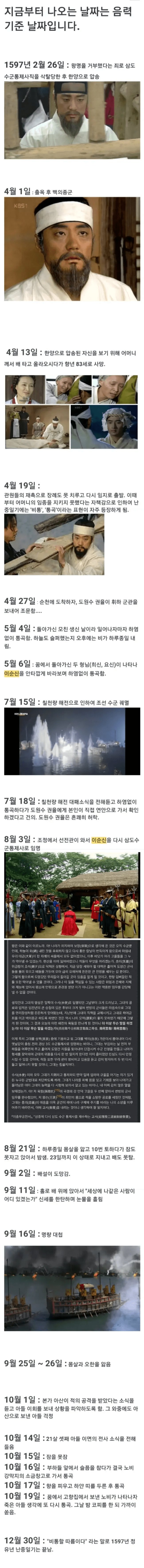 이순신 장군의 처절했던 마지막 1년