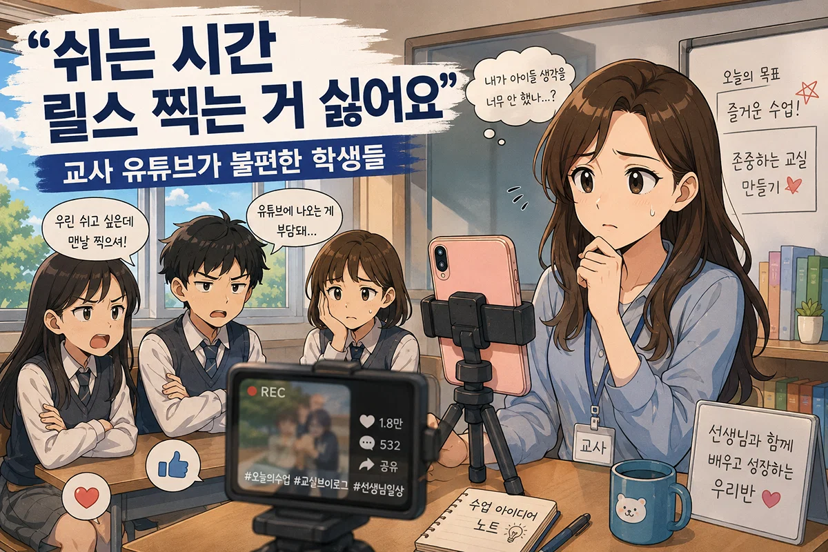 "쉬는 시간 릴스 찍는 거 싫어요"…교사 유튜브가 불편한 학생들