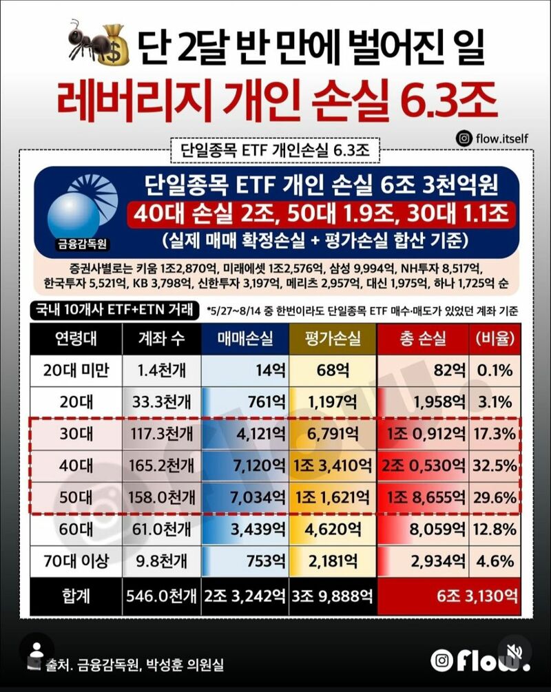 단일종목 ETF 레버리지 개인 손실 6.3조