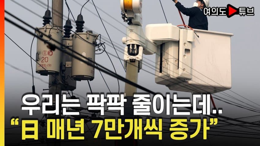 韓은 팍팍 줄고 있는데... 日은 매년 7만개씩 증가