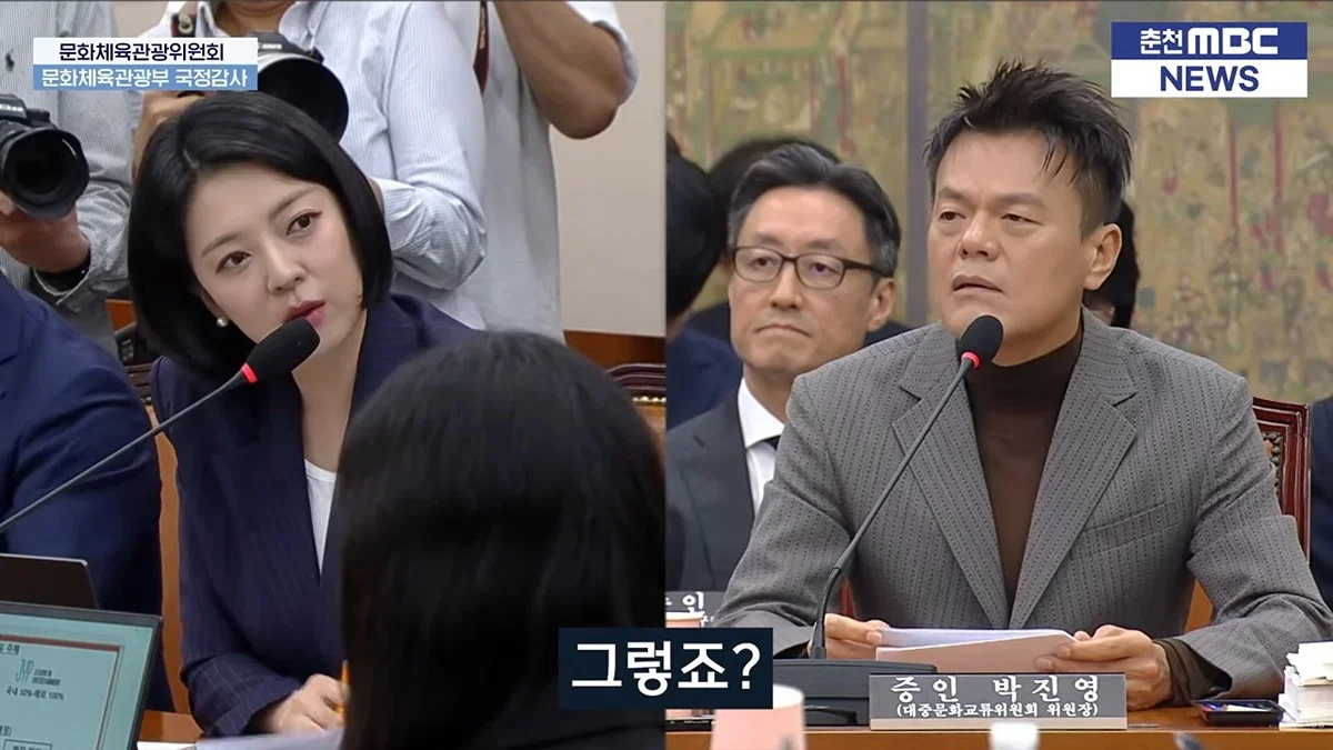 오늘 국감에 나와서 배현진 질문받는 박진영 (페노메논 관련) (12)