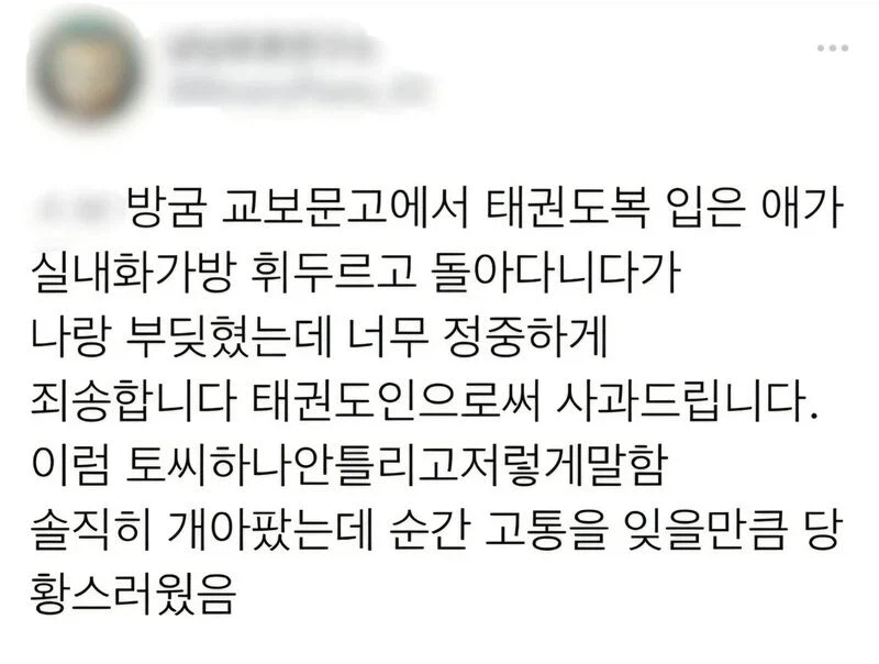교보문고의 태권도복 입은 아이썰