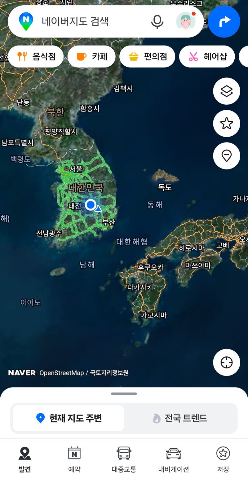 네이버지도 이스터에그 - 독도